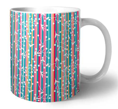 ماگ شکوفه با خطوط رنگي کد 2268