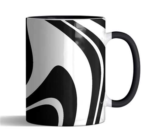 ماگ اشکال تورنگی(مشکی)کد2322