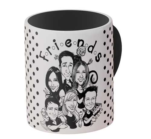 ماگ Friends تور نگی(مشکی)کد2348