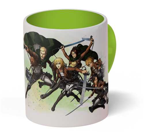 ماگ attack on titan تو رنگی(سبز)کد2516