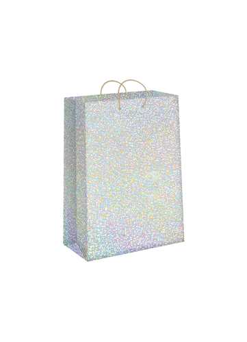ساک کادویی اکلیلی نقره ای(کد 51903)(24*38)