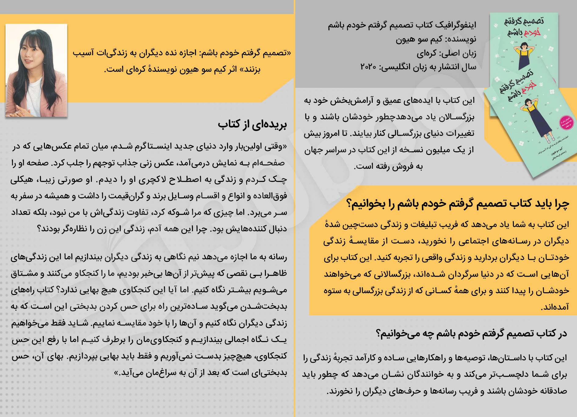 اینفوگرافیک کتاب تصميم گرفتم خودم باشم